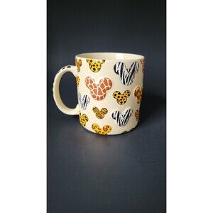 Disney Parks 20 oz Mickey Mouse Animal Print 3D Ears Ceramic Animal Kingdom Mug